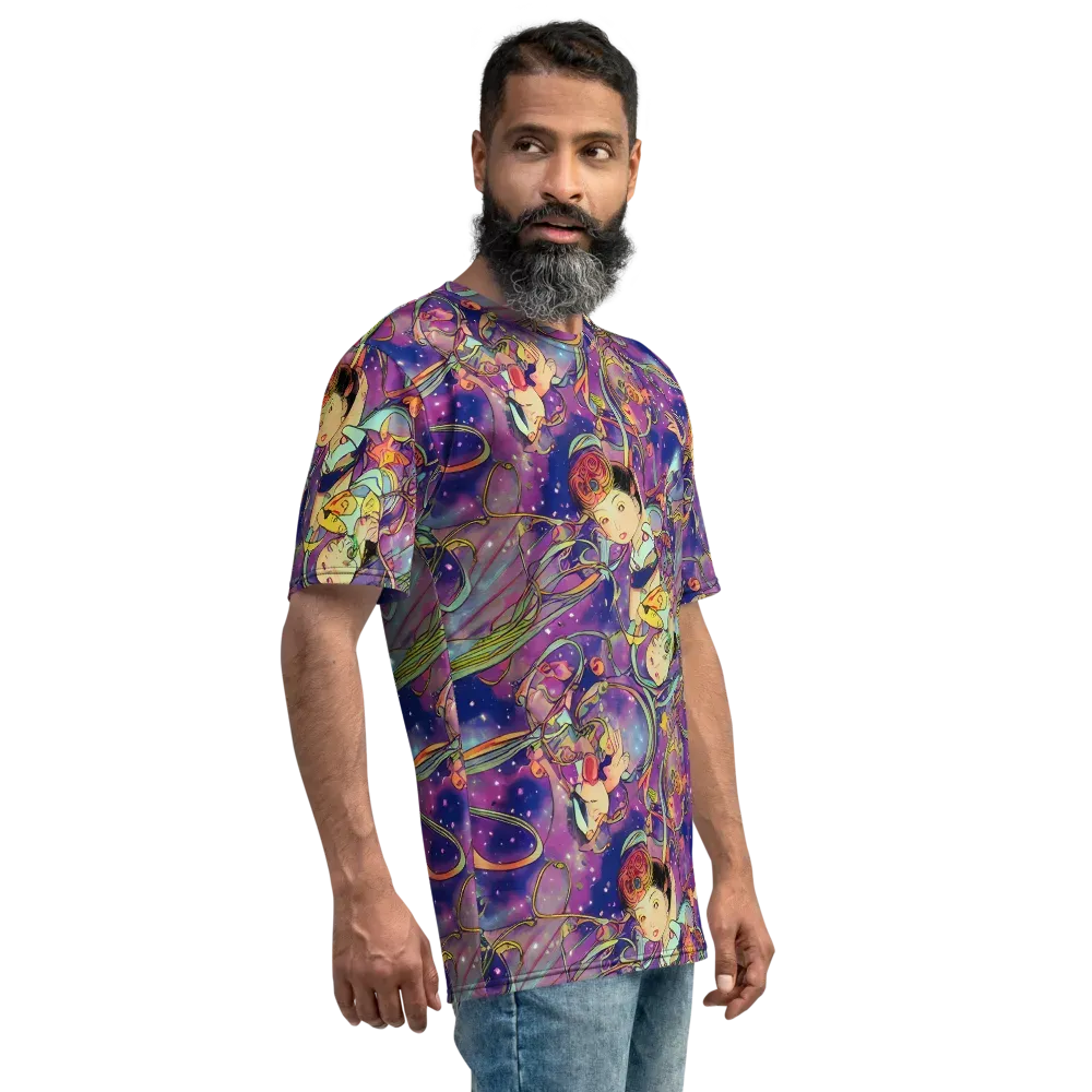 Spiral of Stardust on Men's Crew Neck T-Shirt — Right
