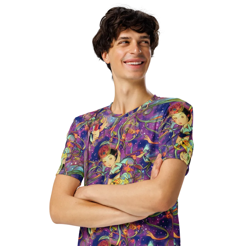 Spiral of Stardust on Men's Crew Neck T-Shirt — Left Front