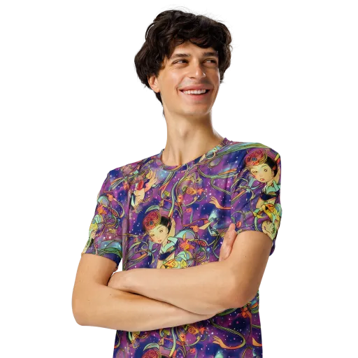 Spiral of Stardust on a Men's Crew Neck T-Shirt