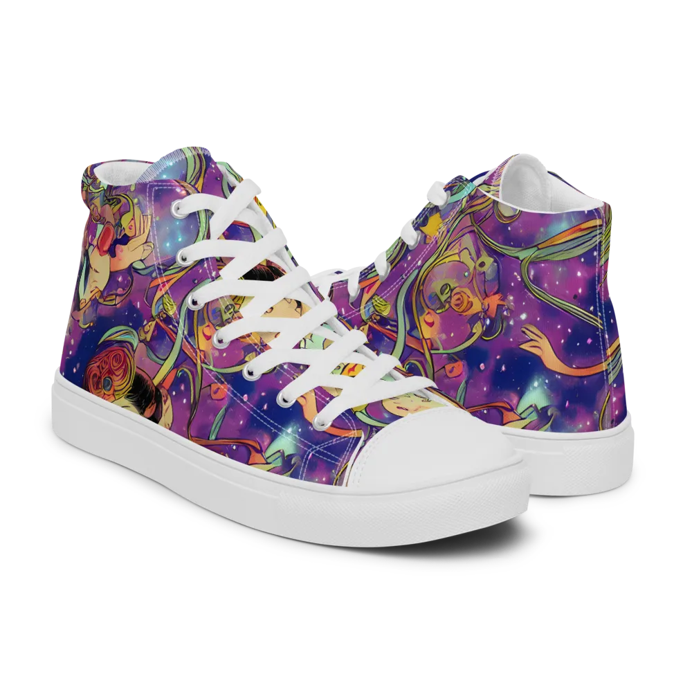 Spiral of Stardust on Men's High Top Canvas Shoes — Right