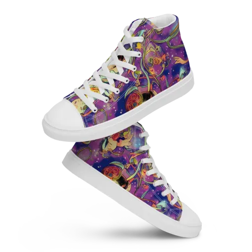 Spiral of Stardust on a Men's High Top Canvas Shoes