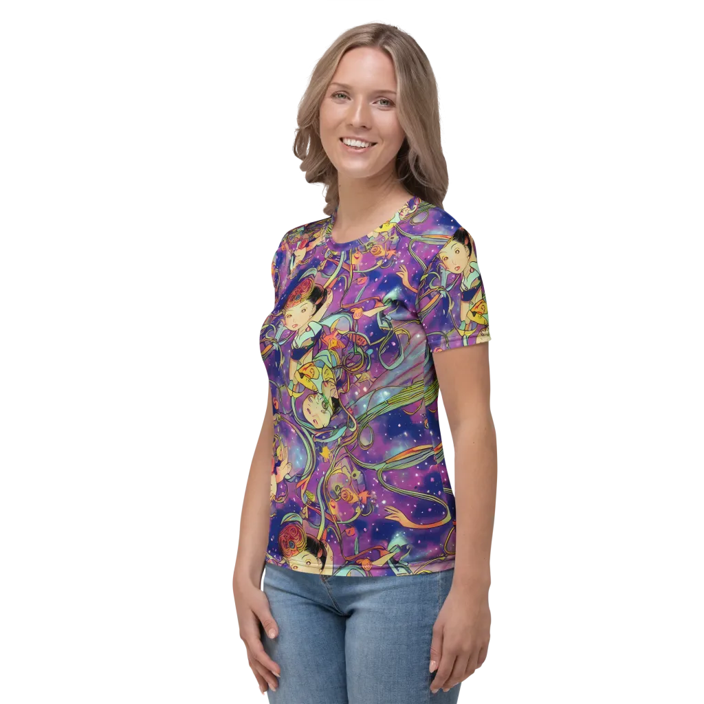 Spiral of Stardust on Women's Crew Neck T-Shirt — Left