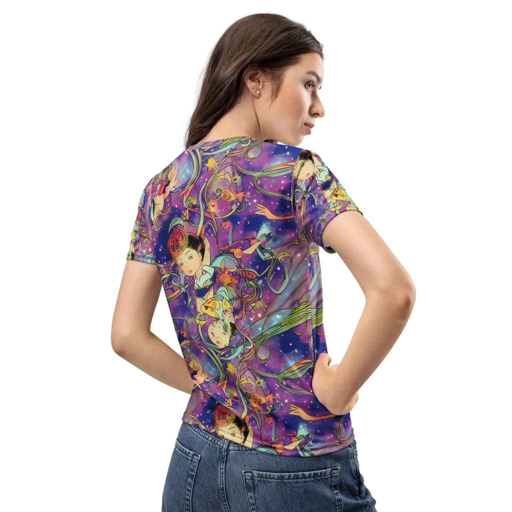 Spiral of Stardust on Women's Crew Neck T-Shirt — Back