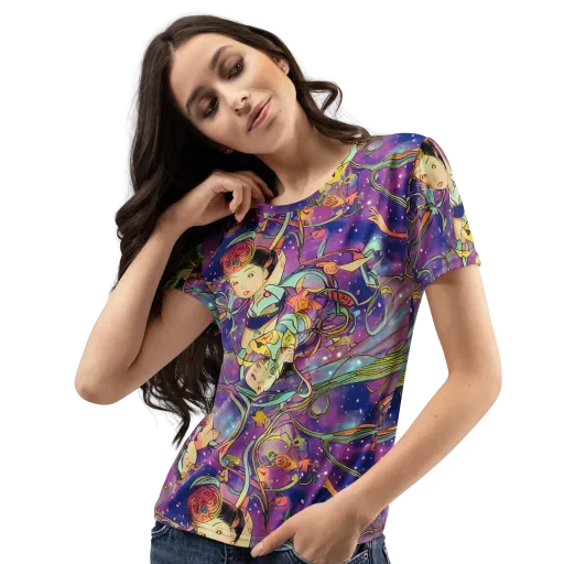 Spiral of Stardust on a Women's Crew Neck T-Shirt