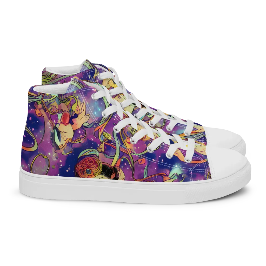 Spiral of Stardust on Women's High Top Canvas Shoes — Right