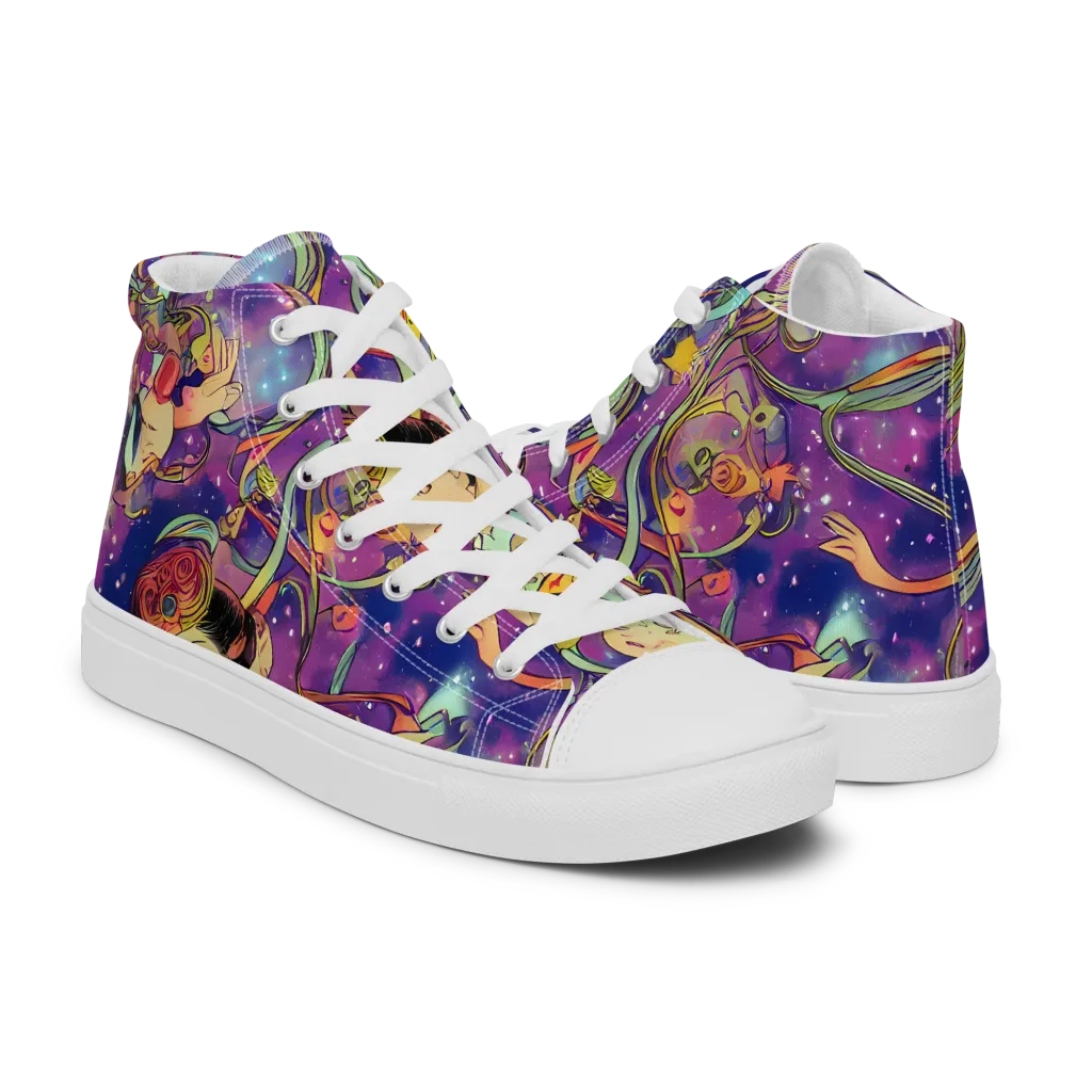Spiral of Stardust on Women's High Top Canvas Shoes — Right