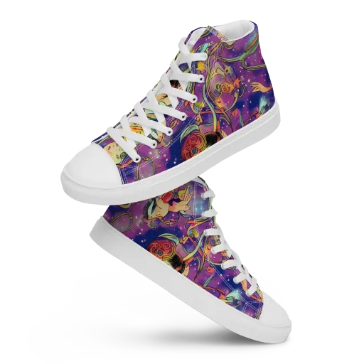 Spiral of Stardust on a Women's High Top Canvas Shoes