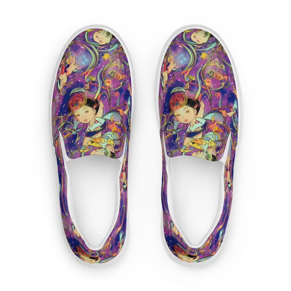 Spiral of Stardust on Men's Slip-On Canvas Shoes — Front
