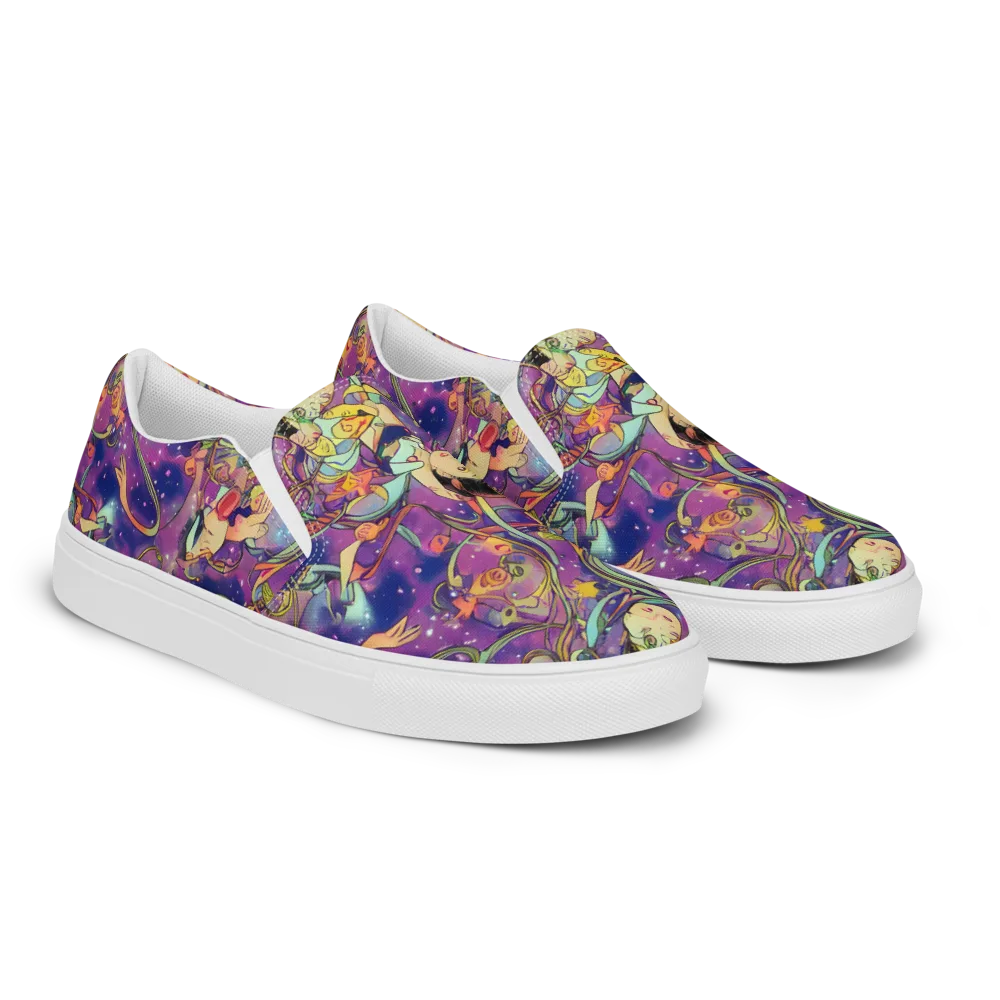 Spiral of Stardust on Men's Slip-On Canvas Shoes — Right Front