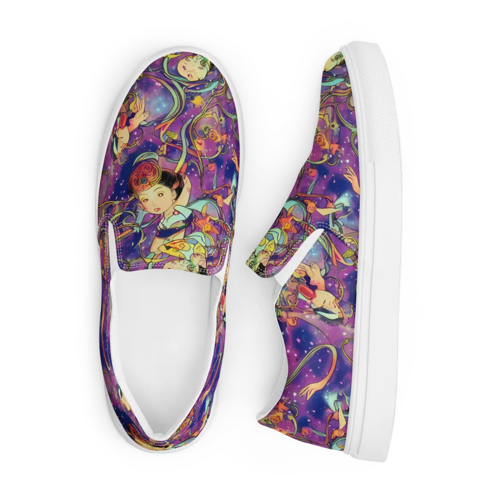 Spiral of Stardust on Men's Slip-On Canvas Shoes — Front