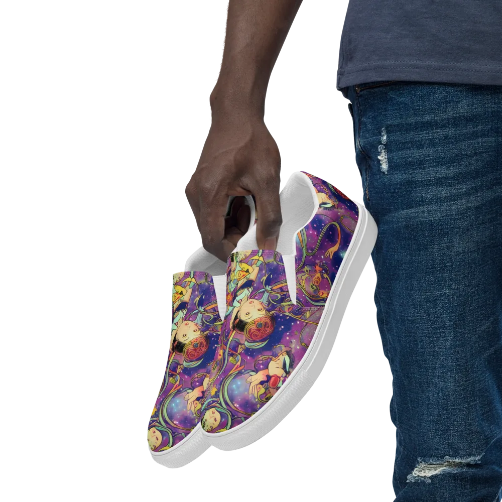 Spiral of Stardust on Men's Slip-On Canvas Shoes — Left Front