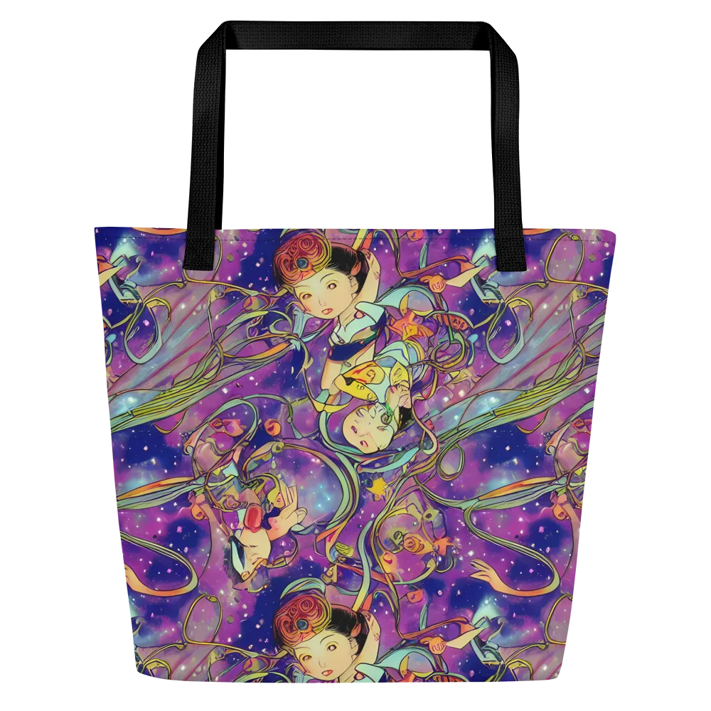 Spiral of Stardust on Large Tote Bag W/ Pocket — Front