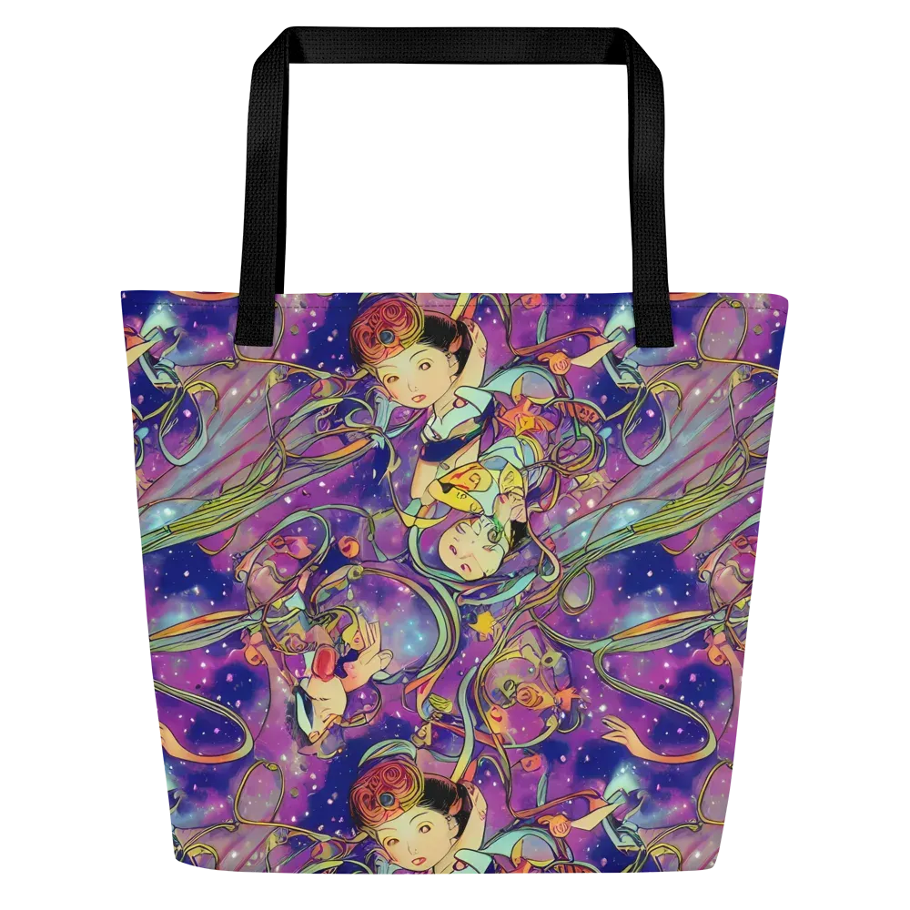 Spiral of Stardust on Large Tote Bag W/ Pocket — Front