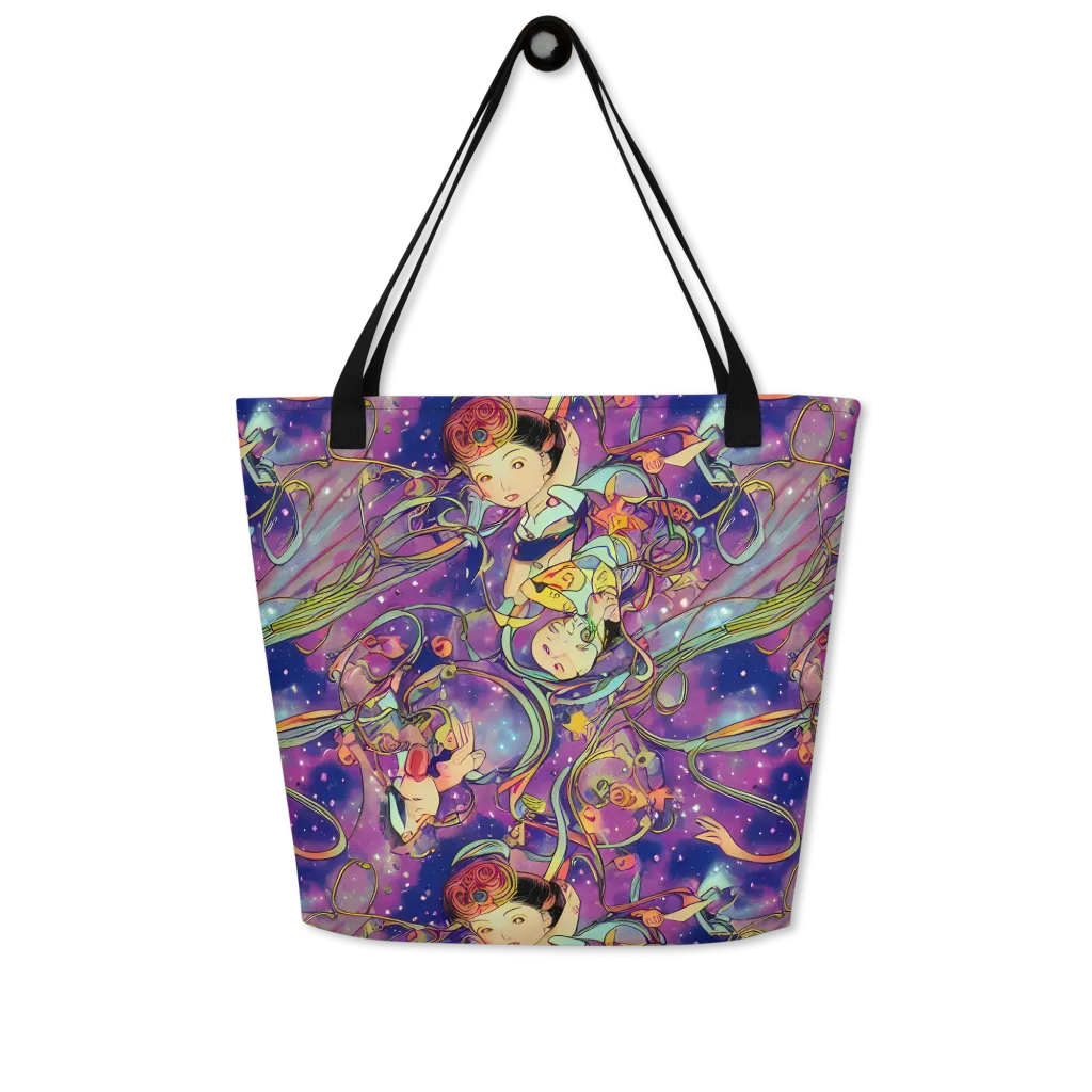 Spiral of Stardust on Large Tote Bag W/ Pocket — Front