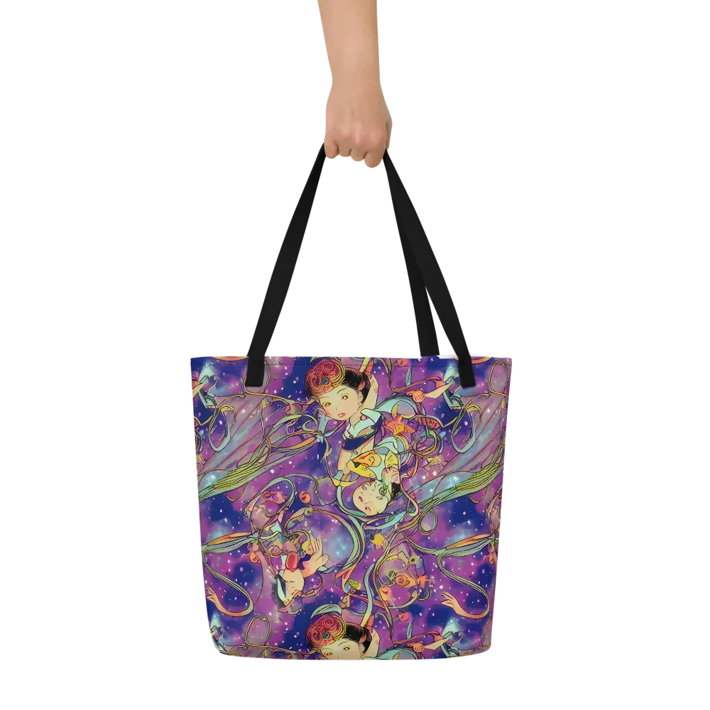 Spiral of Stardust on Large Tote Bag W/ Pocket — Front