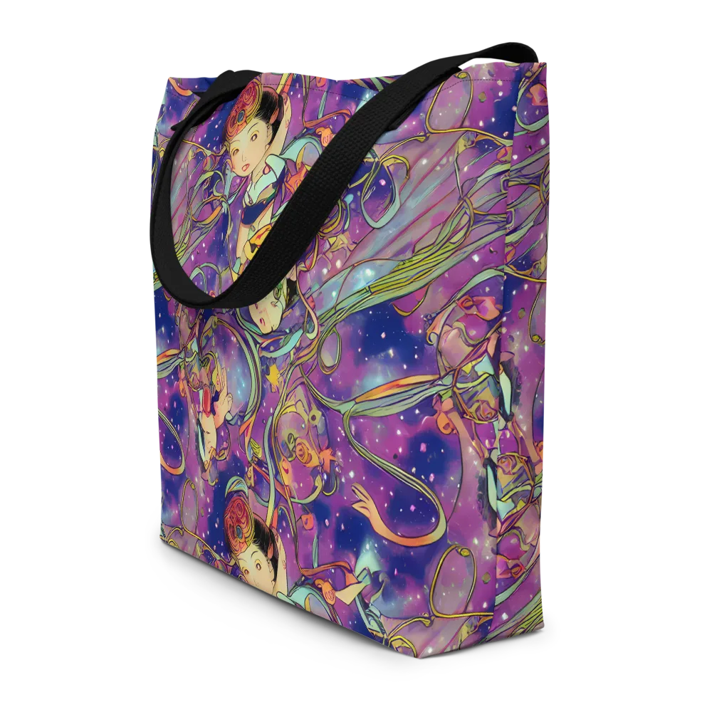 Spiral of Stardust on Large Tote Bag W/ Pocket — Front