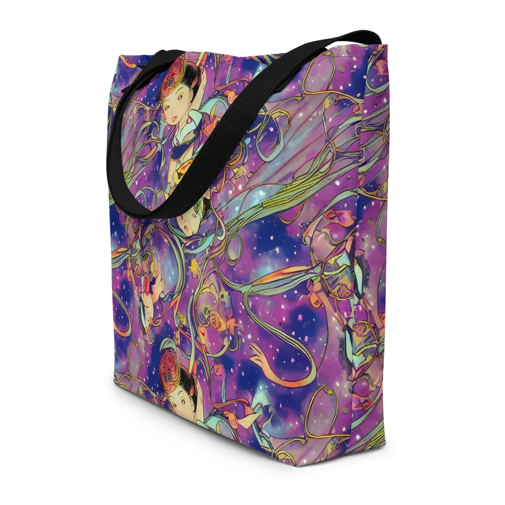 Spiral of Stardust on Large Tote Bag W/ Pocket — Front