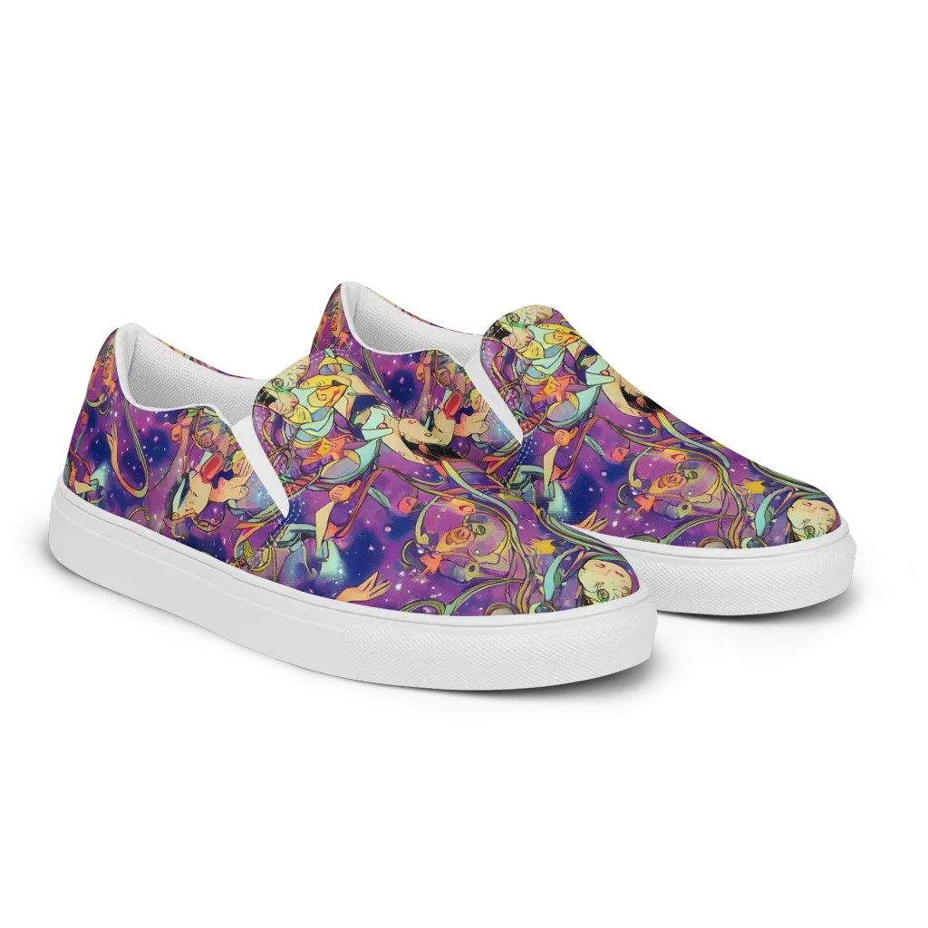 Spiral of Stardust on Women's Slip-On Canvas Shoes — Right Front