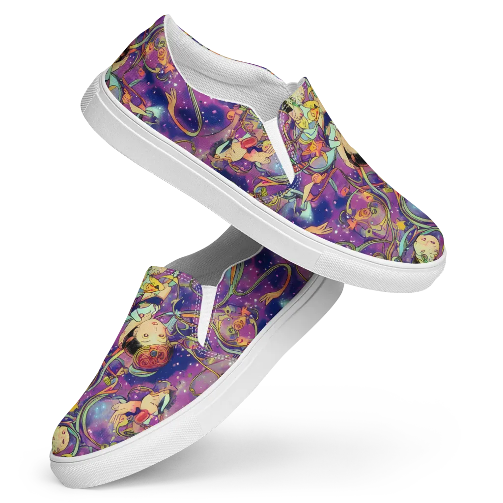 Spiral of Stardust on Women's Slip-On Canvas Shoes — Front