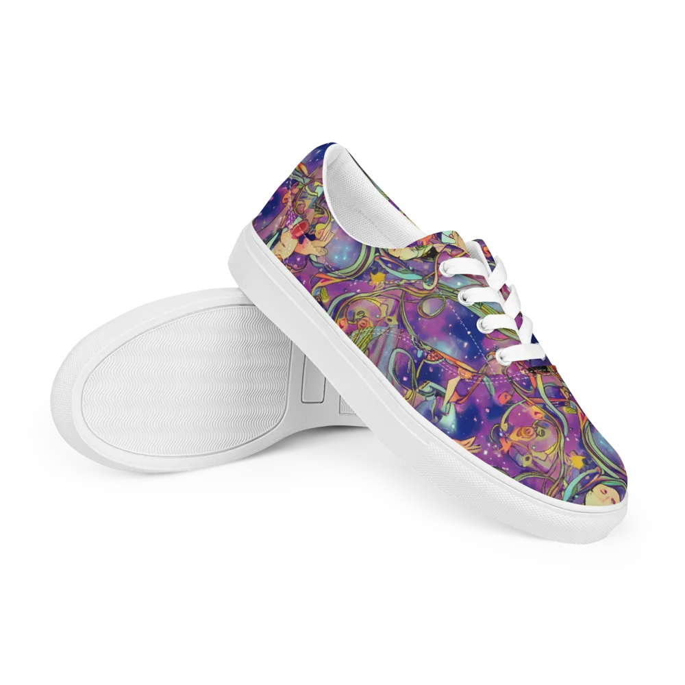 Spiral of Stardust on Men's Lace-Up Canvas Shoes — Right Front