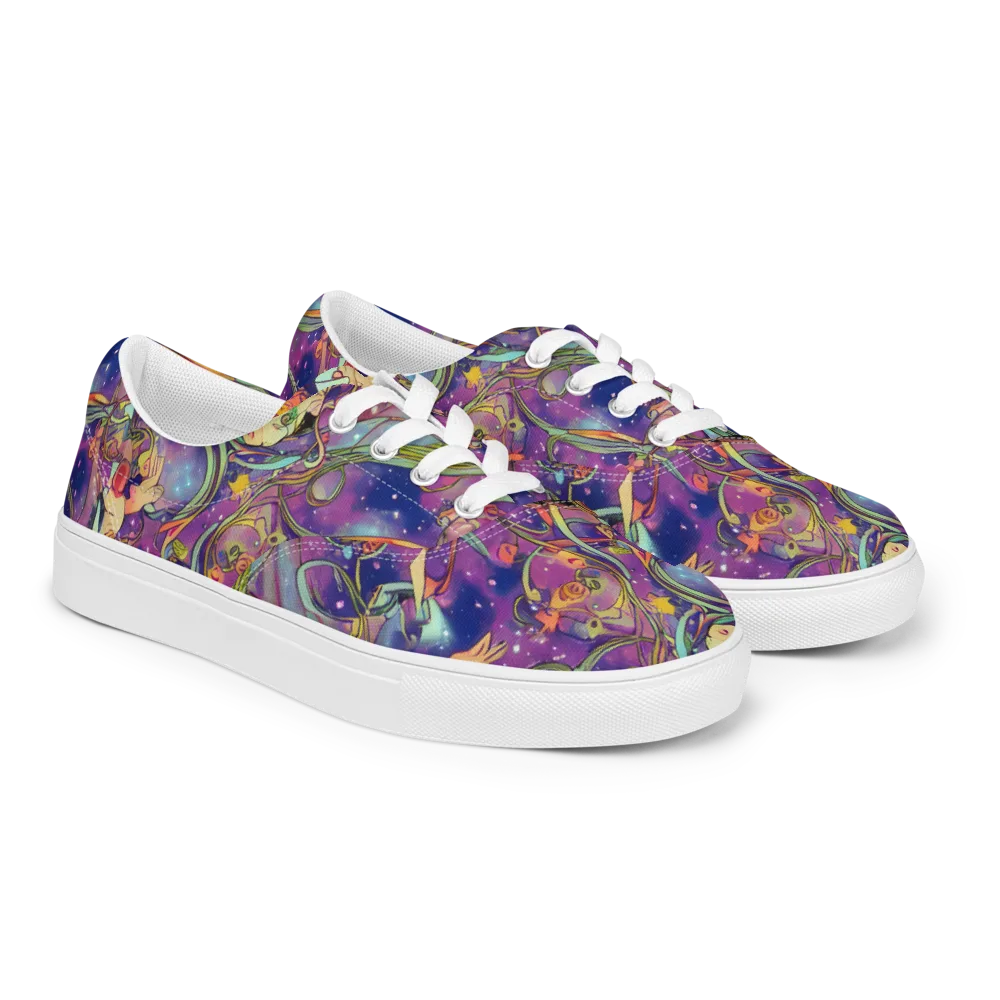 Spiral of Stardust on Men's Lace-Up Canvas Shoes — Right Front