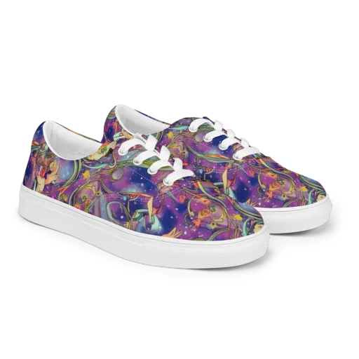 Spiral of Stardust on a Men's Lace-Up Canvas Shoes