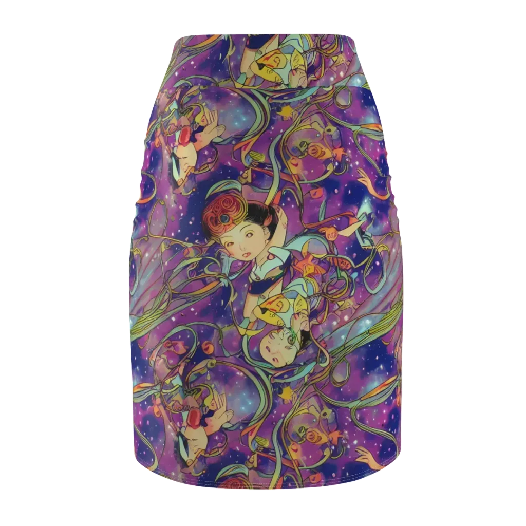 Spiral of Stardust on Pencil Skirt — Back