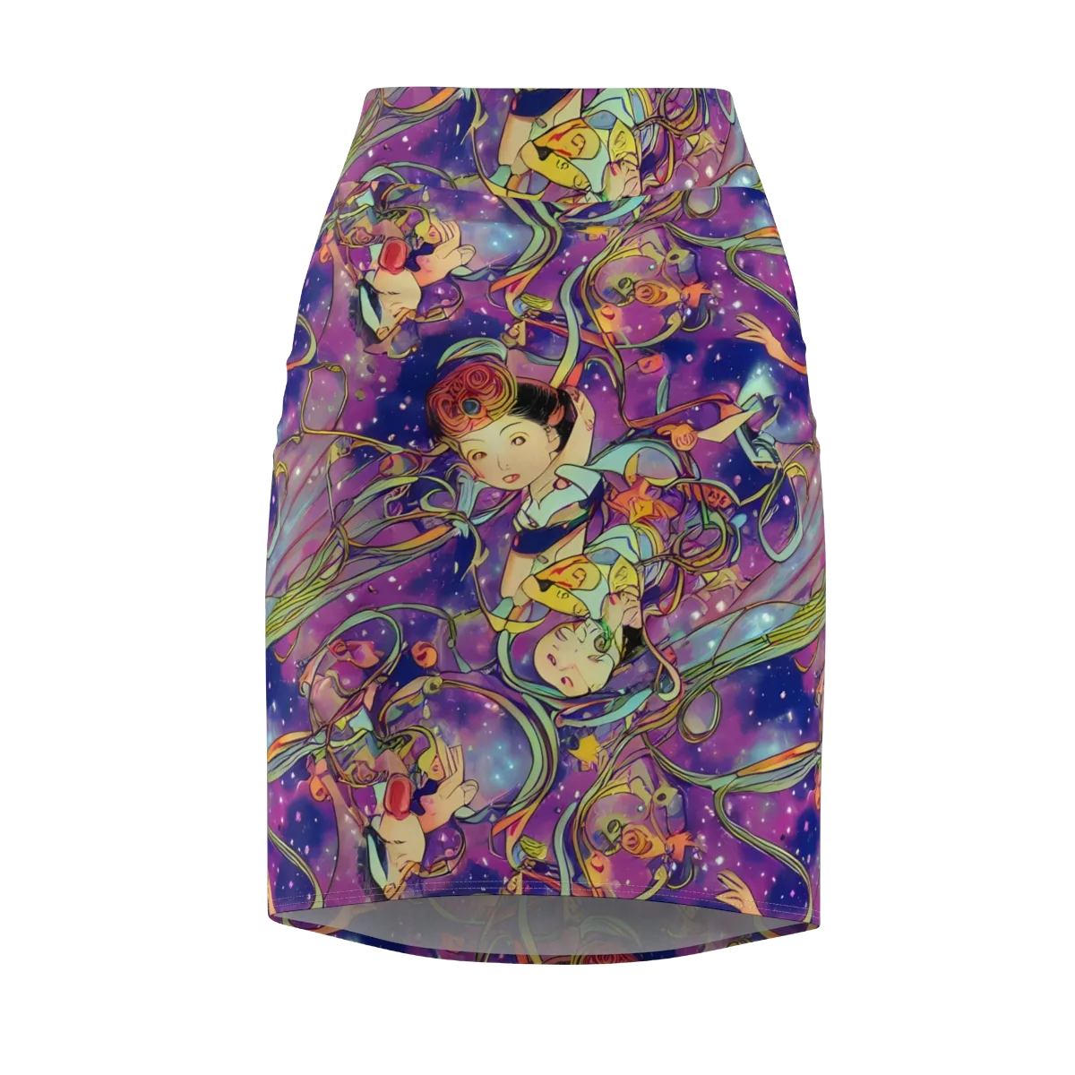 Spiral of Stardust on Pencil Skirt — Front