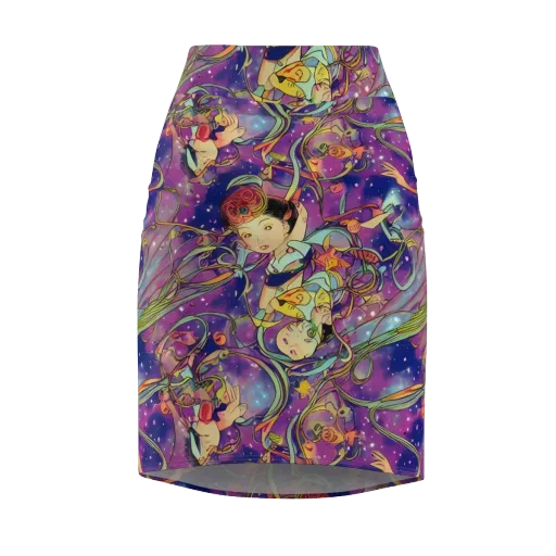 Spiral of Stardust on a Pencil Skirt