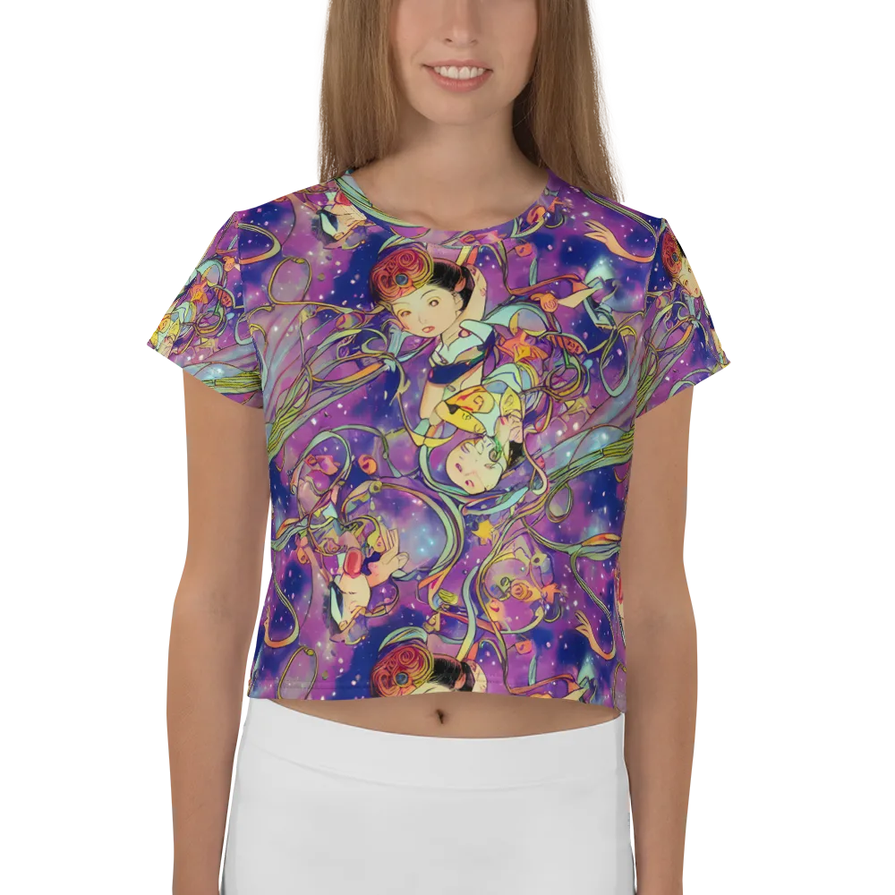 Spiral of Stardust on Crop Tee — Front