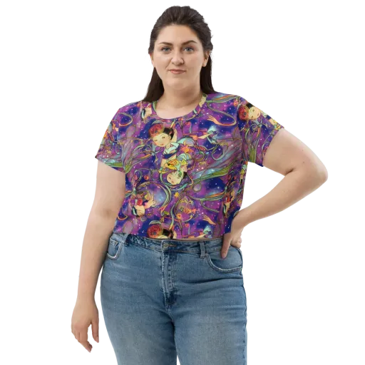 Spiral of Stardust on a Crop Tee
