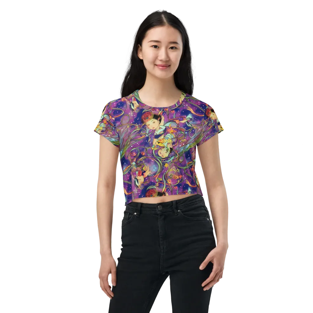 Spiral of Stardust on Crop Tee — Front