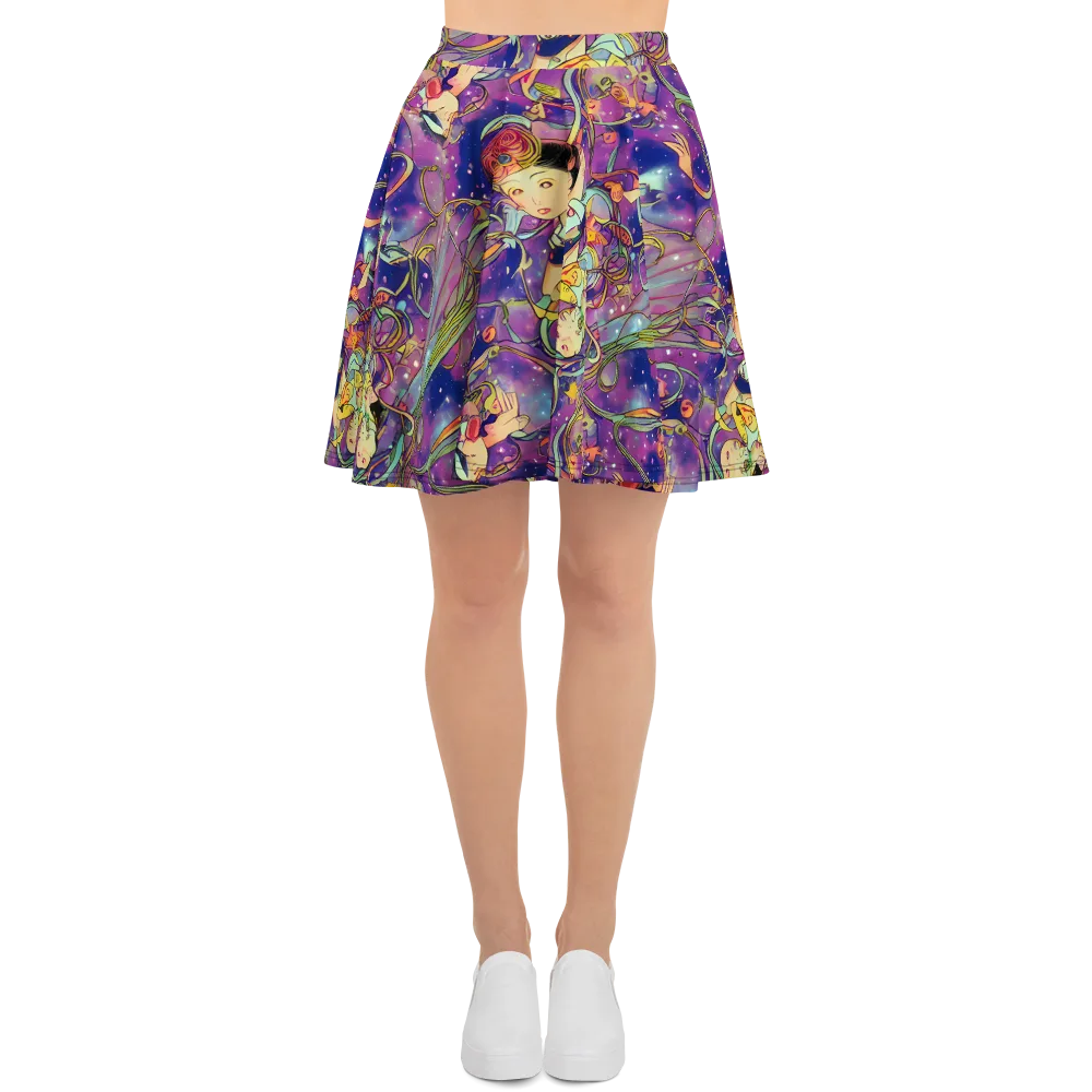 Spiral of Stardust on Skater Skirt — Front