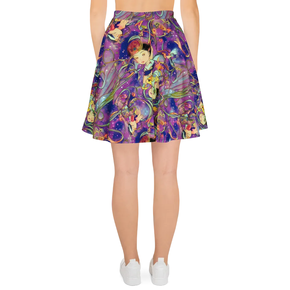 Spiral of Stardust on Skater Skirt — Back