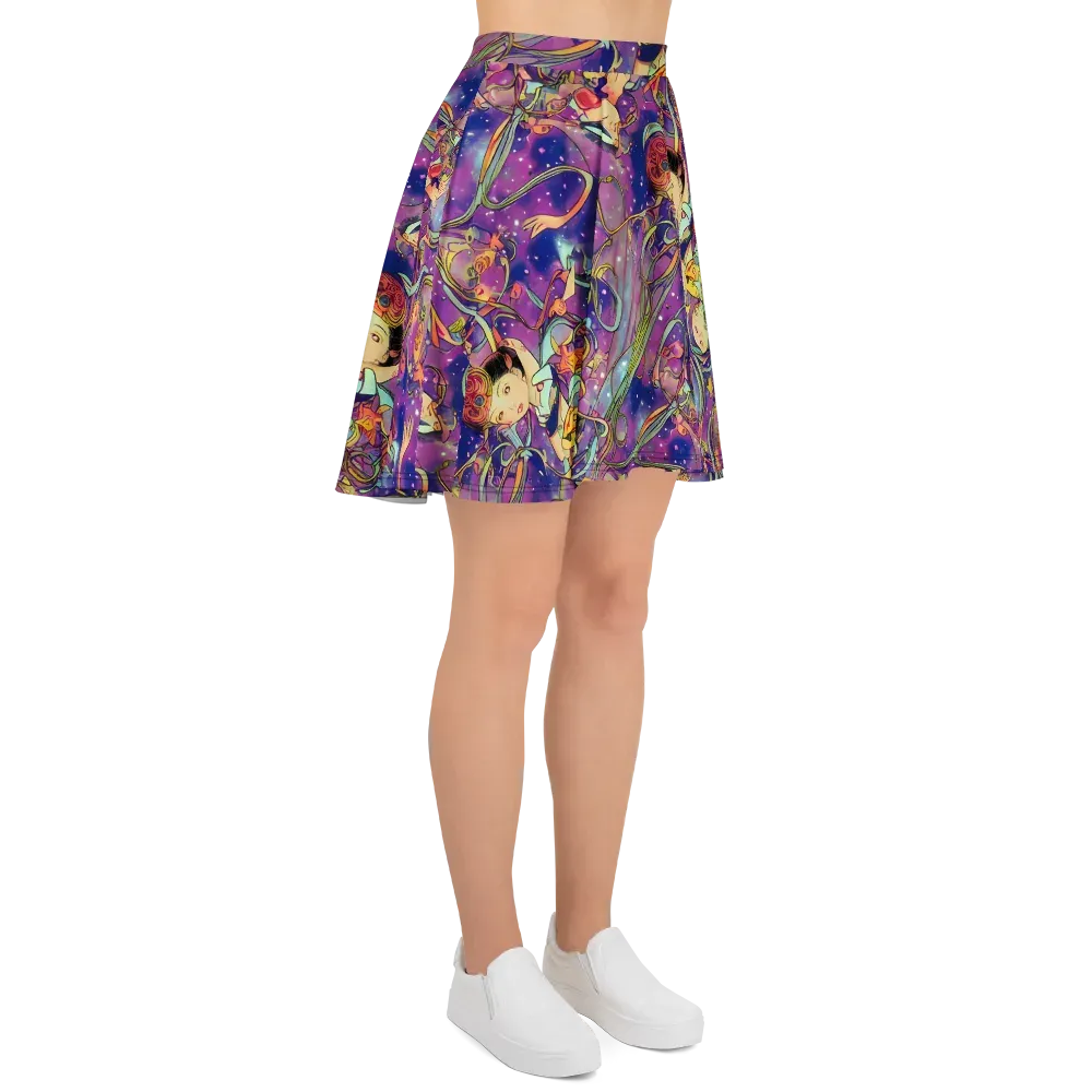 Spiral of Stardust on Skater Skirt — Right