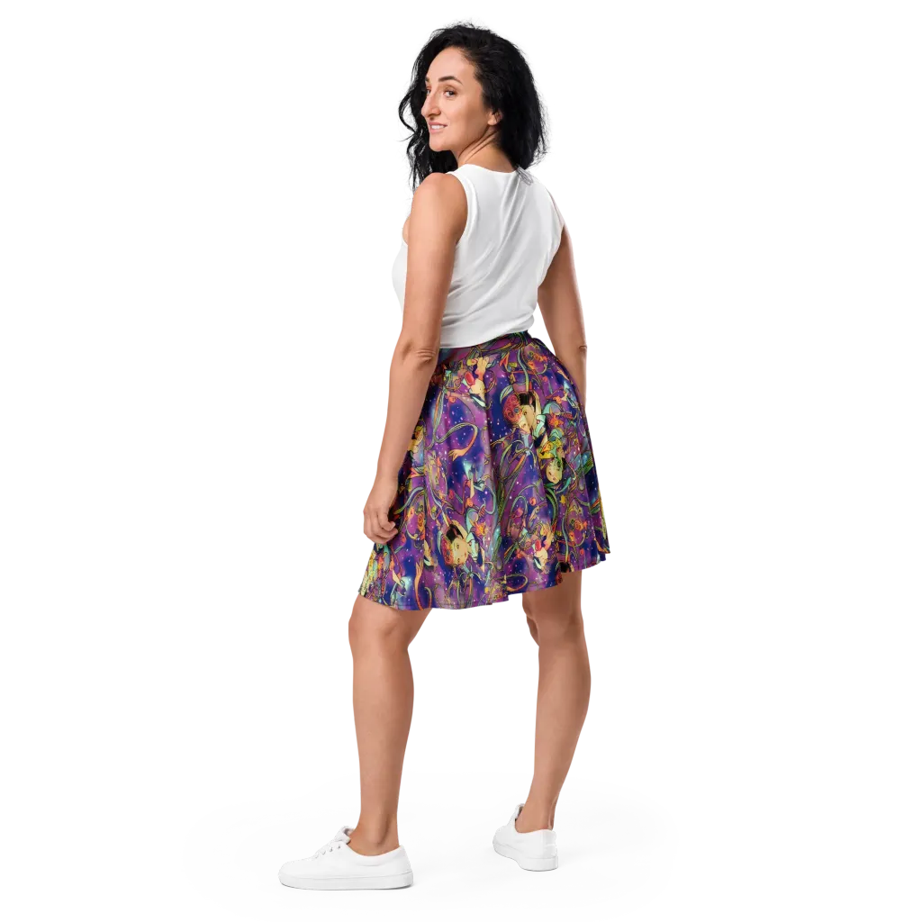 Spiral of Stardust on Skater Skirt — Back