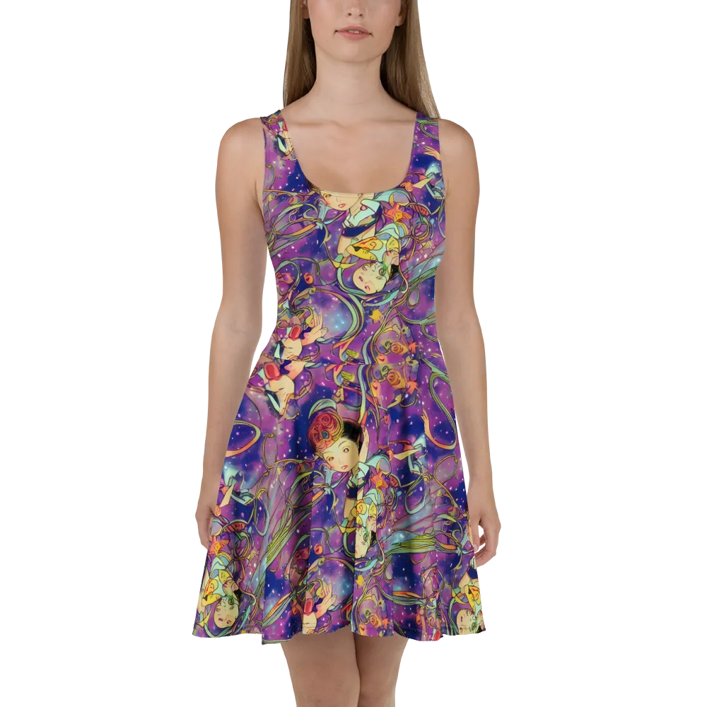 Spiral of Stardust on Skater Dress — Front