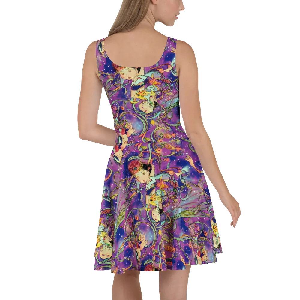 Spiral of Stardust on Skater Dress — Back