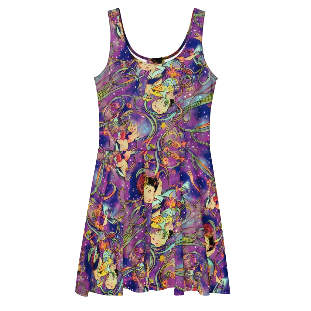 Spiral of Stardust on Skater Dress — Front