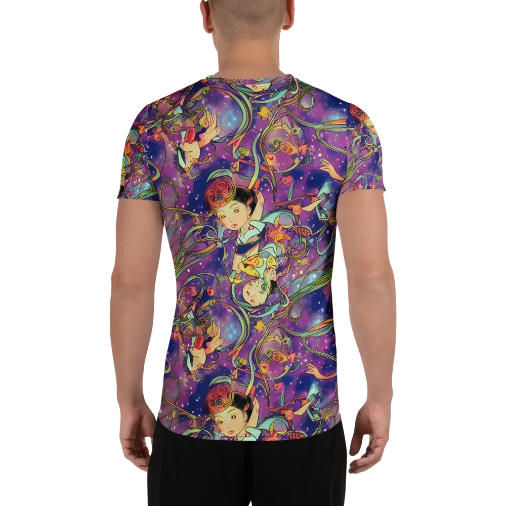 Spiral of Stardust on Men's Athletic T-Shirt — Back