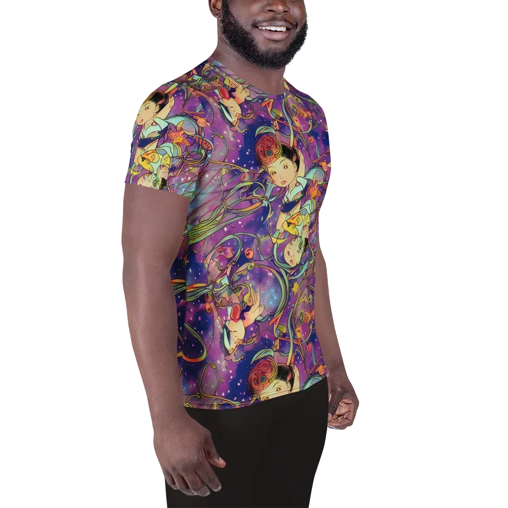 Spiral of Stardust on Men's Athletic T-Shirt — Right