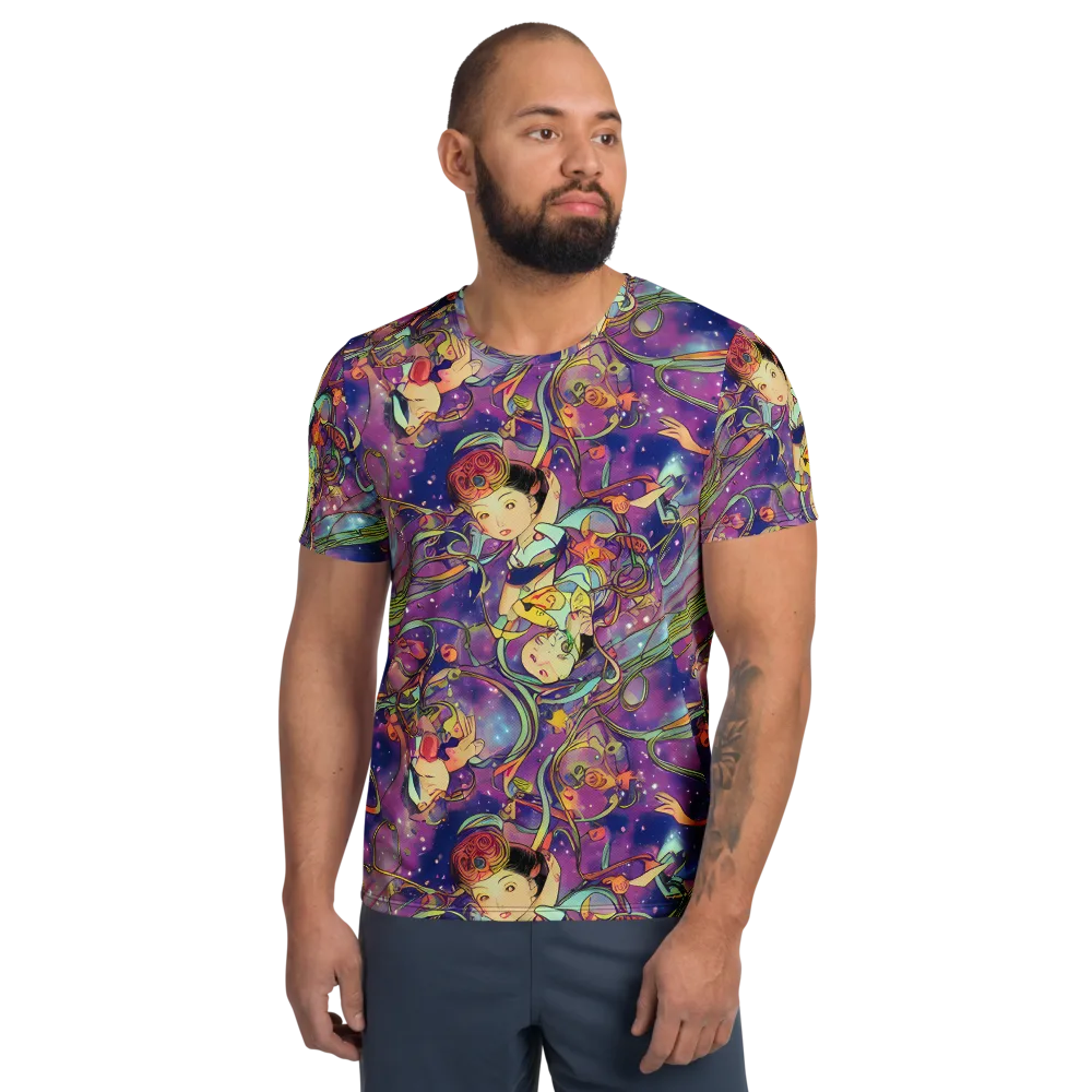 Spiral of Stardust on Men's Athletic T-Shirt — Front