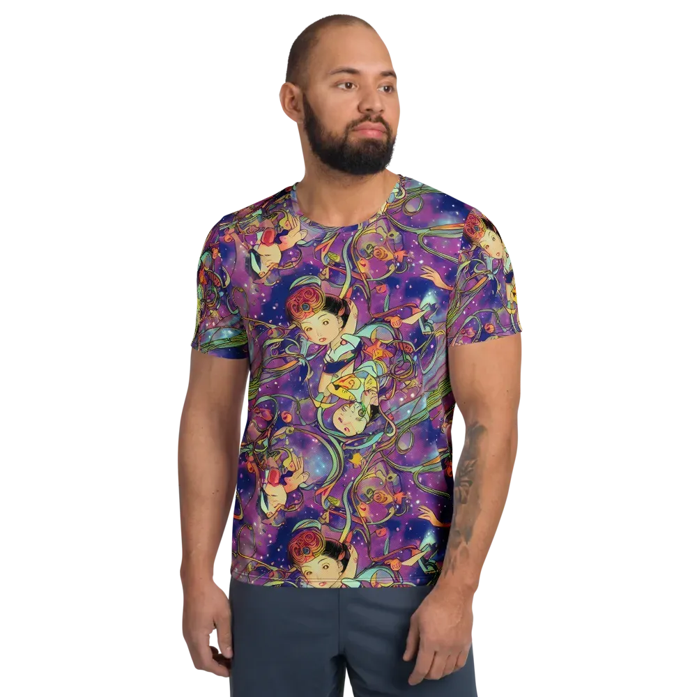 Spiral of Stardust on Men's Athletic T-Shirt — Front