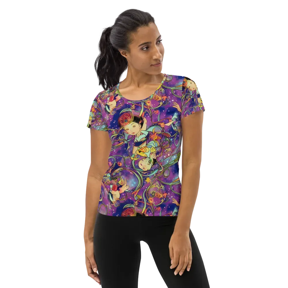Spiral of Stardust on Women's Athletic T-Shirt — Front