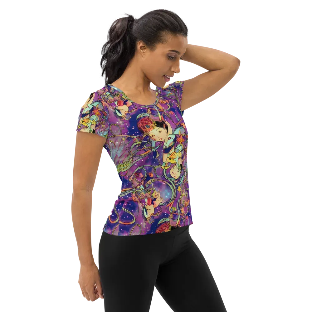 Spiral of Stardust on Women's Athletic T-Shirt — Right