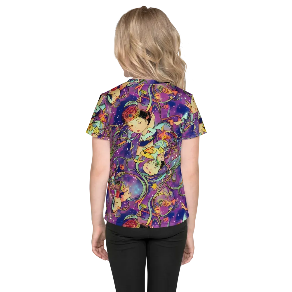 Spiral of Stardust on Kids Crew Neck T-Shirt — Back