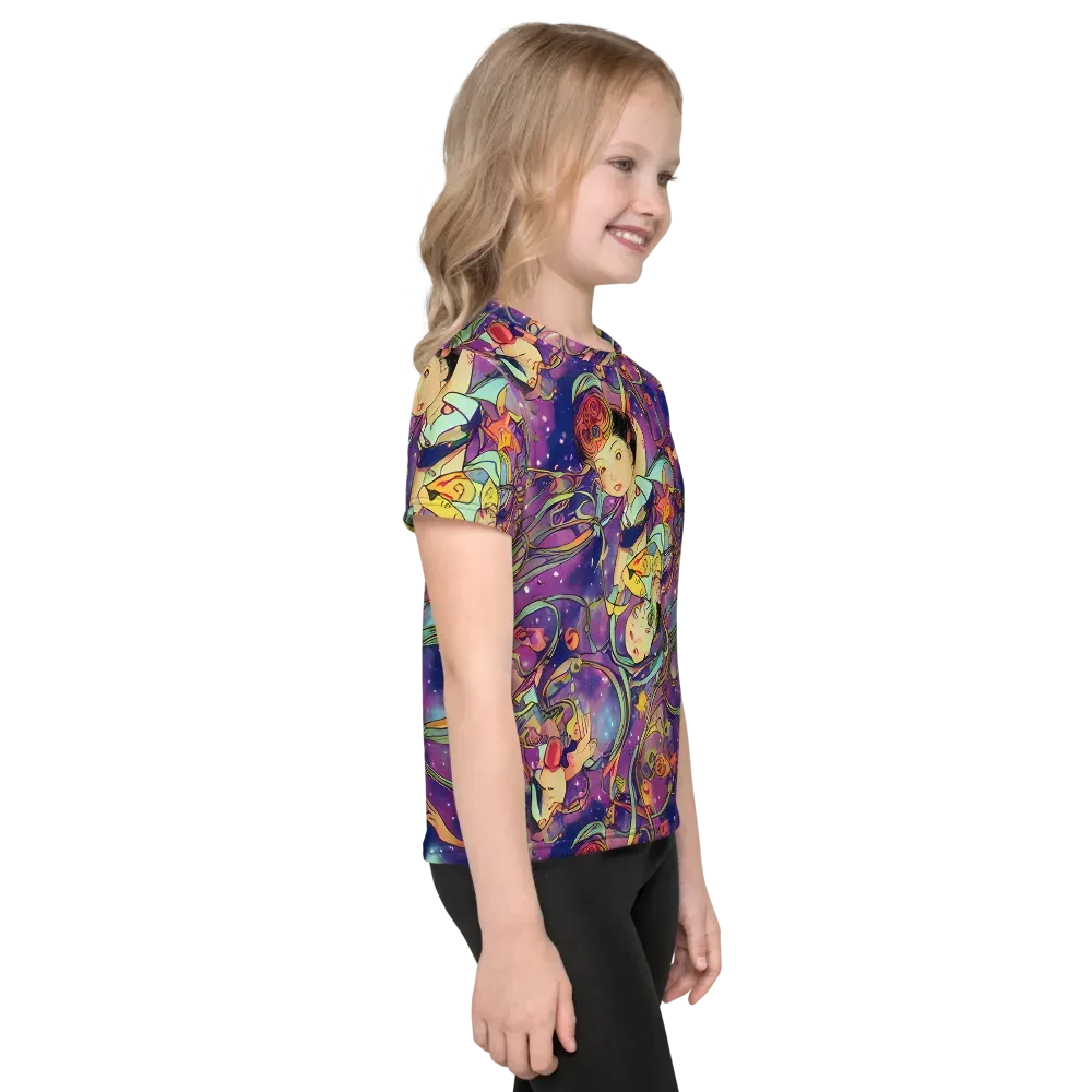 Spiral of Stardust on Kids Crew Neck T-Shirt — Right