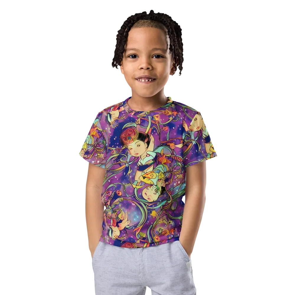 Spiral of Stardust on Kids Crew Neck T-Shirt — Front
