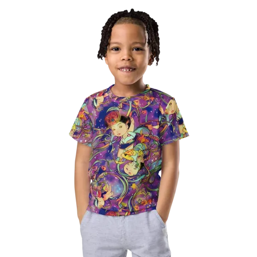 Spiral of Stardust on a Kids Crew Neck T-Shirt