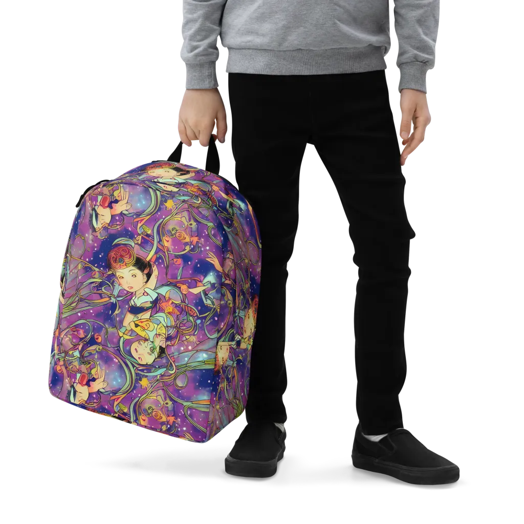 Spiral of Stardust on Minimalist Backpack — Zoomed-in